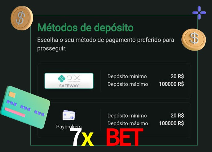 O cassino 7x bet oferece uma grande variedade de métodos de pagamento